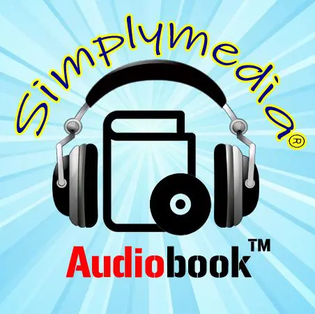 A logo for simply media, an audio book company.