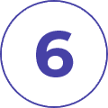 A white circle with the number six in it.