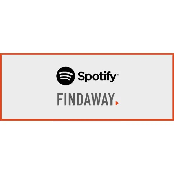 A white box with the words " spotify findaway ".